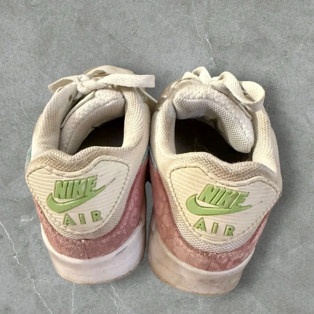 Nike Air Max 90 Women Size 5 Easter Leopard Sail‎ Copa-Honeydew Shoes Sneakers